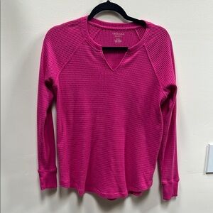 American Eagle Outfitters Fuchsia Waffle Knit Sweatshirt